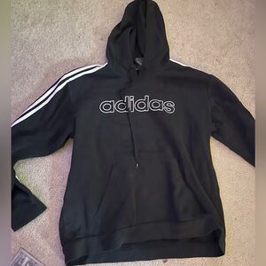Adidas Black Hoodie with Subtle White Accents